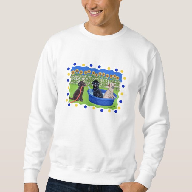 Funny Pool Party Labradors Sweatshirt (Front)