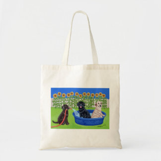 Funny Pool Party Labradors Tote Bag