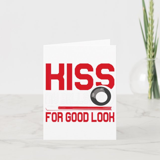 Funny Pool Player - Billard 8-ball Shirt - For Men Card (Front)