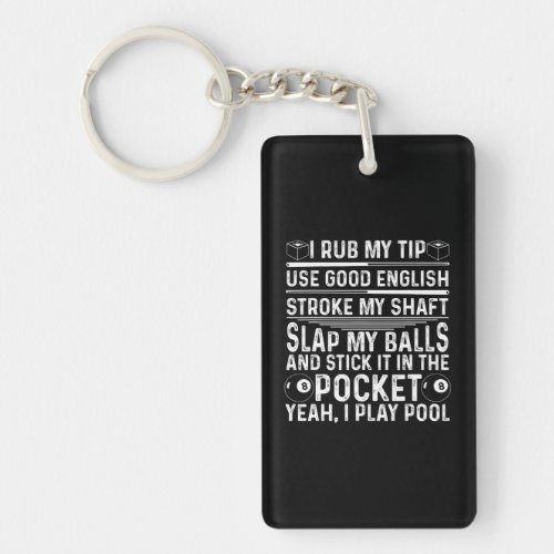 Funny Pool Player Billiard For Game Lovers Keychain