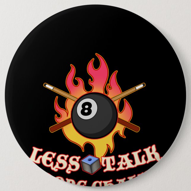 Funny Pool Player Gift Billiard Balls Less Talk Button (Front)