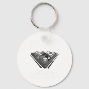 Funny Pool Player Gift For Men Cool Addicted To Bi Keychain