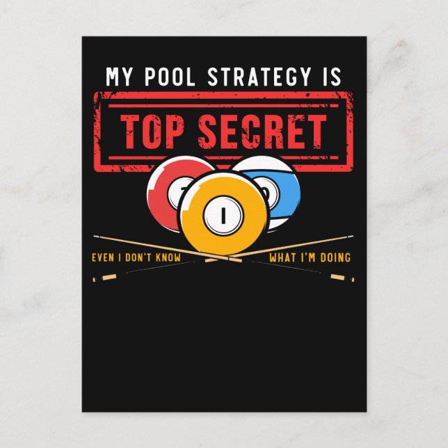 Funny Pool Player Joke Billiards Humor Postcard (Front)