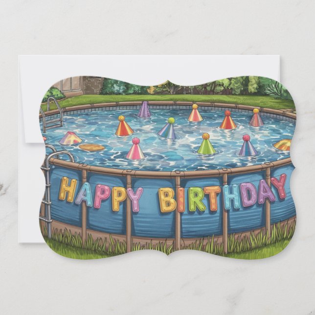 Funny Pool Riddle Birthday  Card (Front)