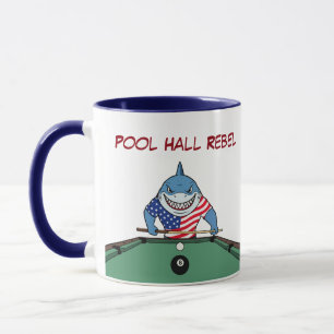 Funny Pool Shark Pool Hall Rebel Coffee Mugs