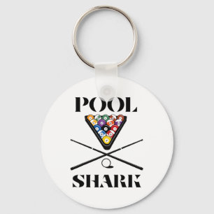 Funny Pool Shark Shirt Art-billiards And Pool Keychain