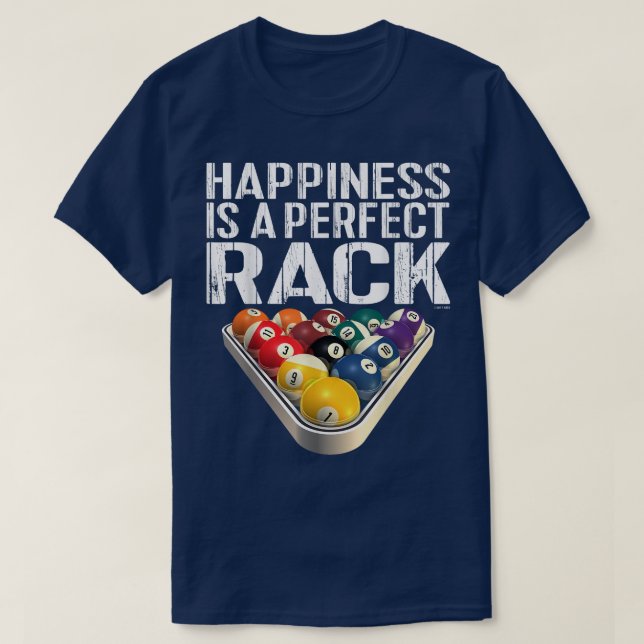 Funny Pool T Perfect Rack Billiards Tee  (Design Front)