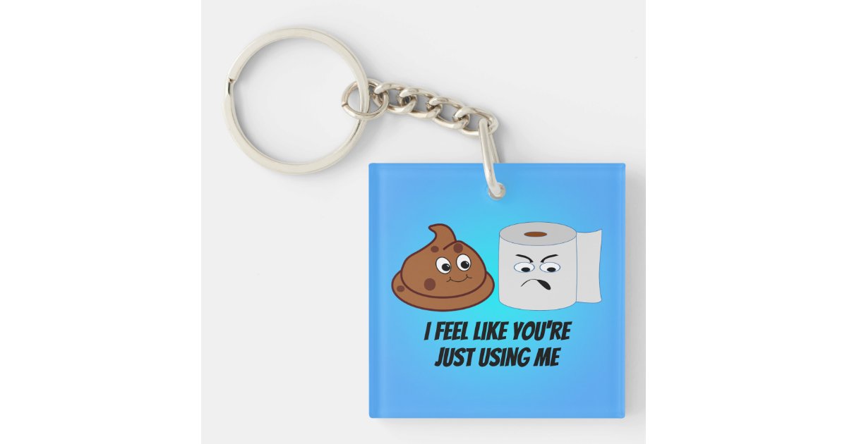 Funny Poop Emoji with Custom Message Keychain