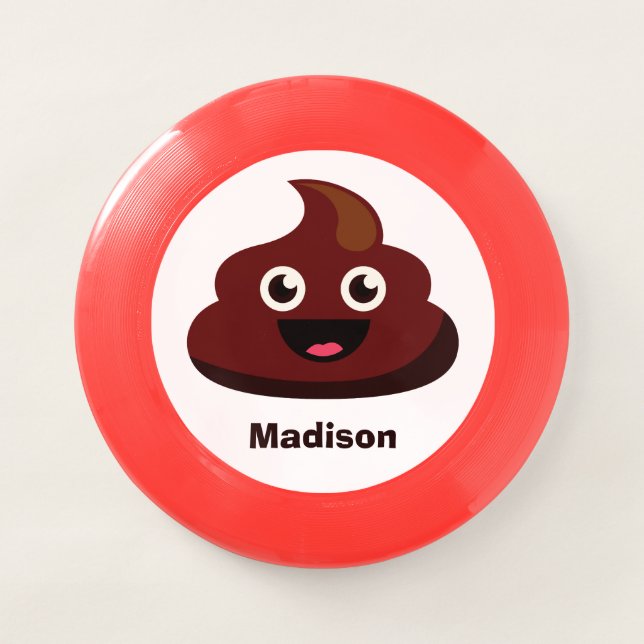 Funny Poop custom name frisbee (Front)