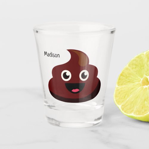 Funny Poop custom name shot glass