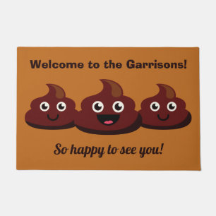 Funny Poop custom text & color doormat