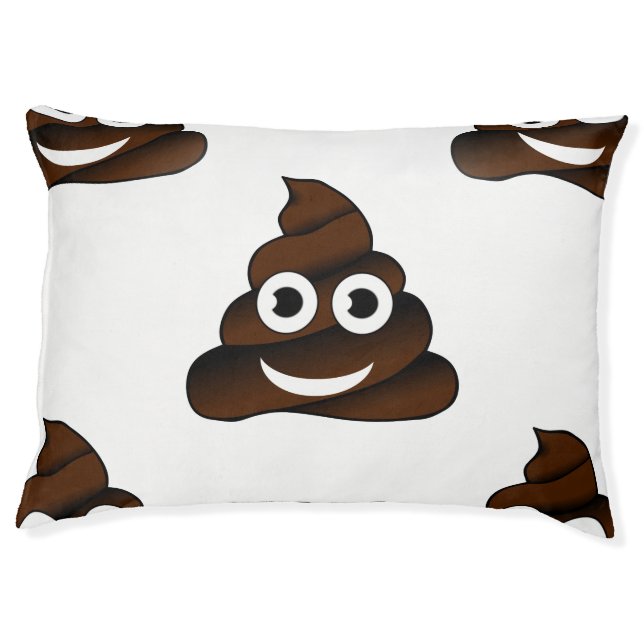 funny poop emoji animal pet puppy dog bed (Front)