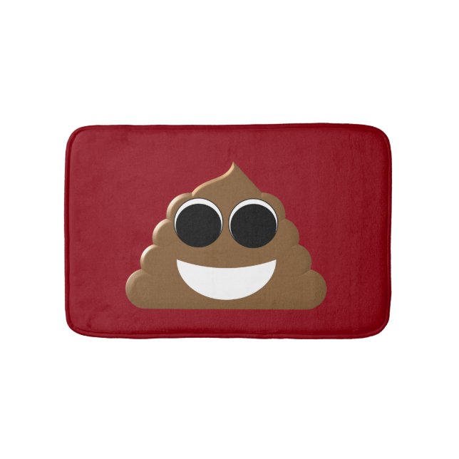 Funny Poop Emoji Bath Mat (Front)
