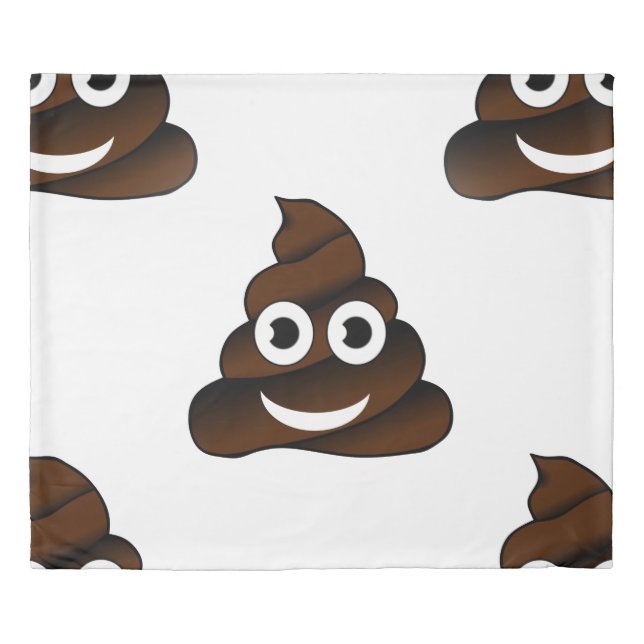 funny poop emoji bedroom bed duvet cover sheets (Front)