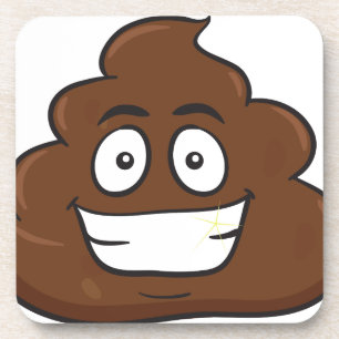 funny poop emoji beverage coaster