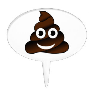 funny poop emoji cake topper