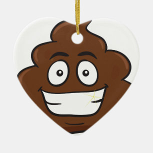 funny poop emoji ceramic ornament