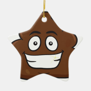 funny poop emoji ceramic ornament