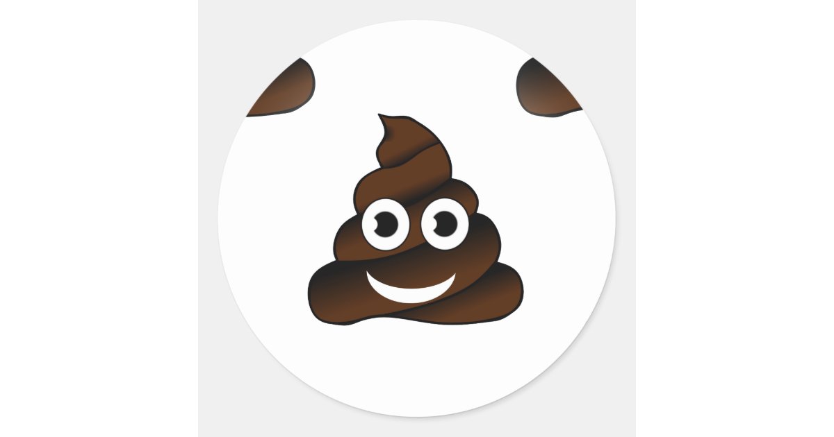 funny poop emoji classic round sticker | Zazzle