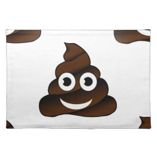 funny poop emoji cloth placemat