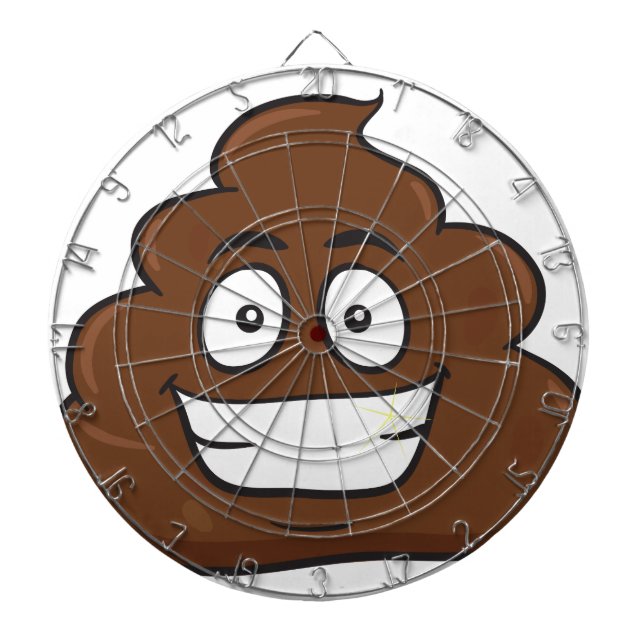 funny poop emoji dart board (Front)