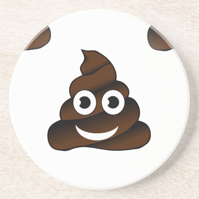 funny poop emoji drink coaster (Front)