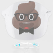 Funny Poop Emoji Glasses & Bowtie Face Shield (Front w/Glasses)