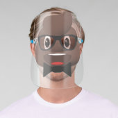 Funny Poop Emoji Glasses & Bowtie Face Shield (Insitu)
