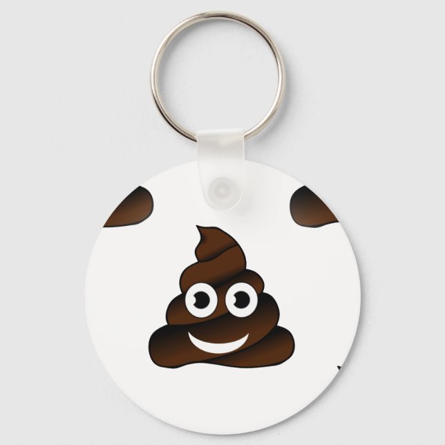 funny poop emoji keychain (Front)