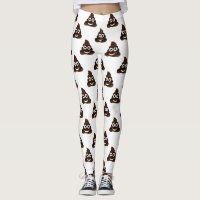 funny poop emoji leggings