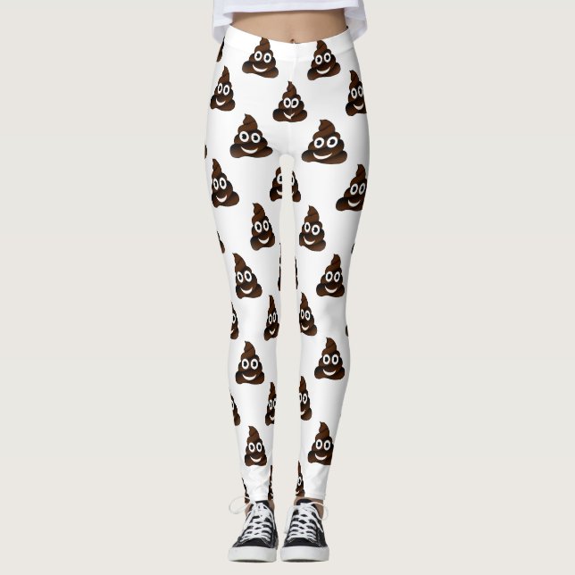 funny poop emoji leggings (Front)