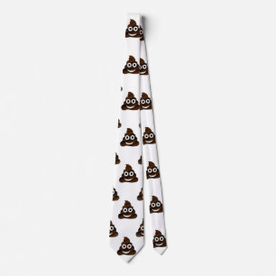 funny poop emoji menswear mens necktie neck tie