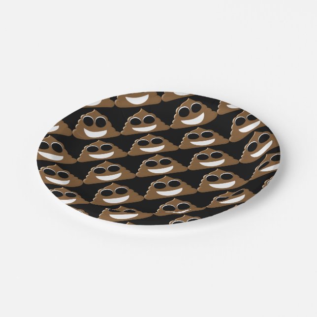 Funny Poop Emoji Paper Plates (Angled)