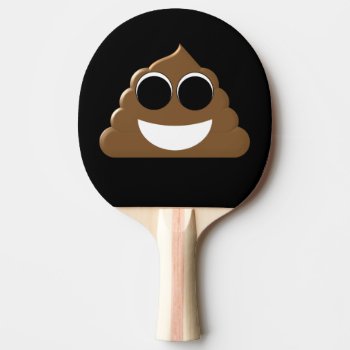 Funny Poop Emoji Ping Pong Paddle by MishMoshEmoji at Zazzle