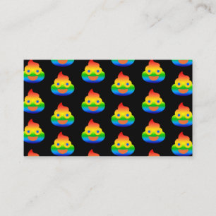 Funny Poop Emoji Rainbow Color Smile Face Humor Business Card
