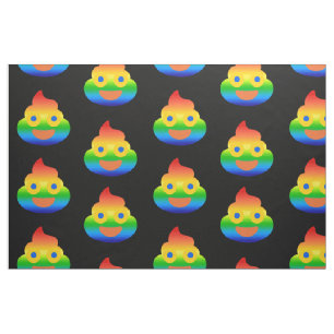 Funny Poop Emoji Rainbow Color Smiling Face Humor Fabric