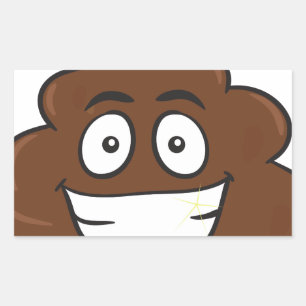 funny poop emoji rectangular sticker