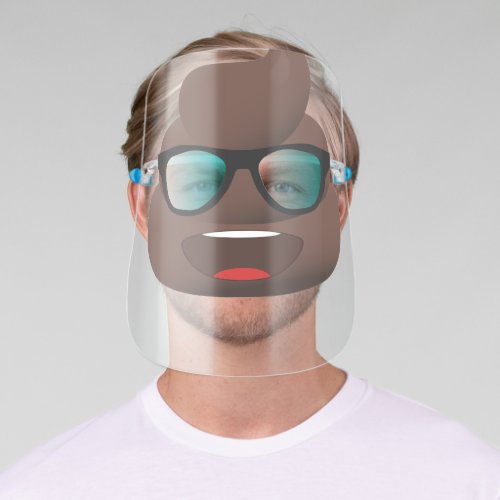 Funny Poop Emoji Sunglasses Face Shield