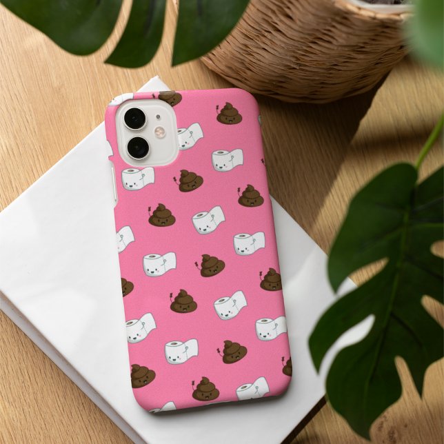 Funny Poop Emoji & Toilet Paper Pattern Case-Mate iPhone Case (Creator Uploaded)