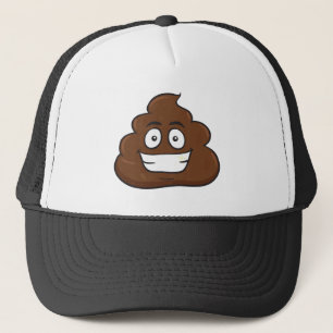 funny poop emoji trucker hat