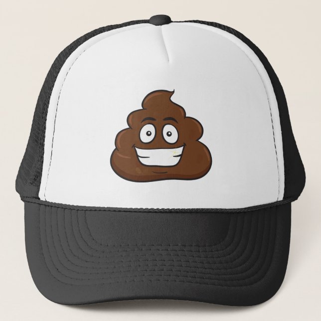 funny poop emoji trucker hat (Front)