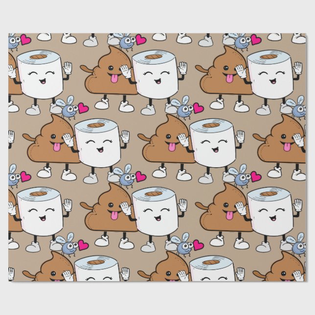Funny poop emoji tulle paper pattern (Flat)