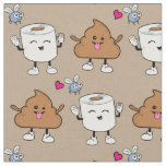Funny poop emoji tulle paper pattern fabric