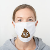 funny poop emoji white cotton face mask (Worn)