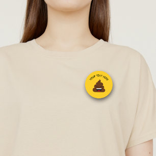Funny Poop Emoji with Custom Message Button