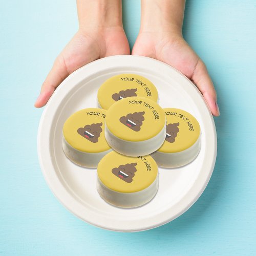 Funny Poop Emoji with Custom Message Chocolate Covered Oreo