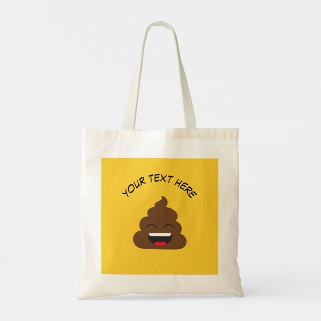 Funny Poop Emoji with Custom Message Tote Bag Zazzle