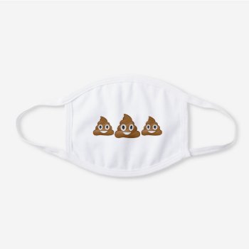 Funny Poop Facemask White Cotton Face Mask by OblivionHead at Zazzle