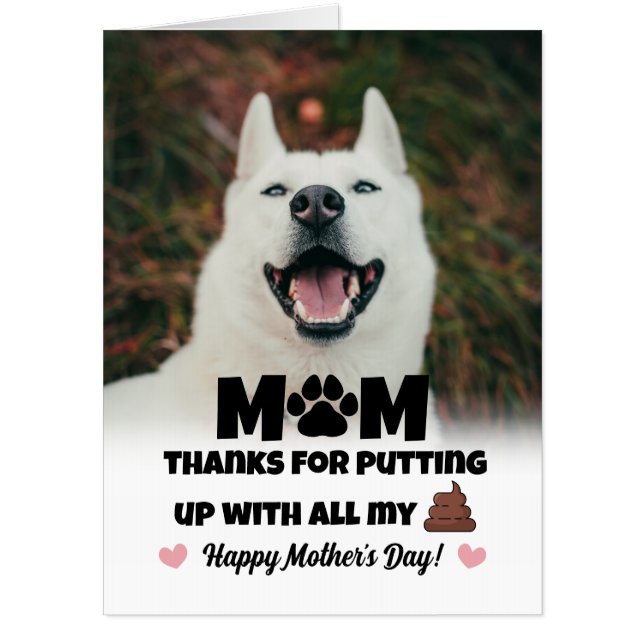 Funny Poop Icon Photo Dog Mother's Day Big Card (Front)