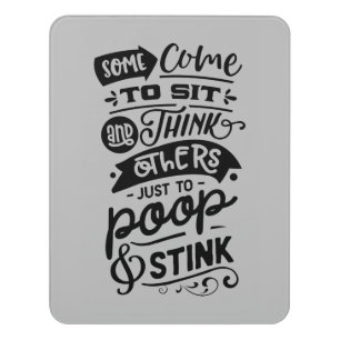 funny poop stink word art bathroom door sign